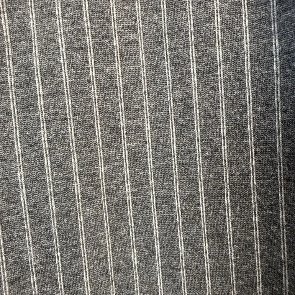 Betabrand Gray Striped Pull On Elastic Waist Pants Women's Large Petite Yoga